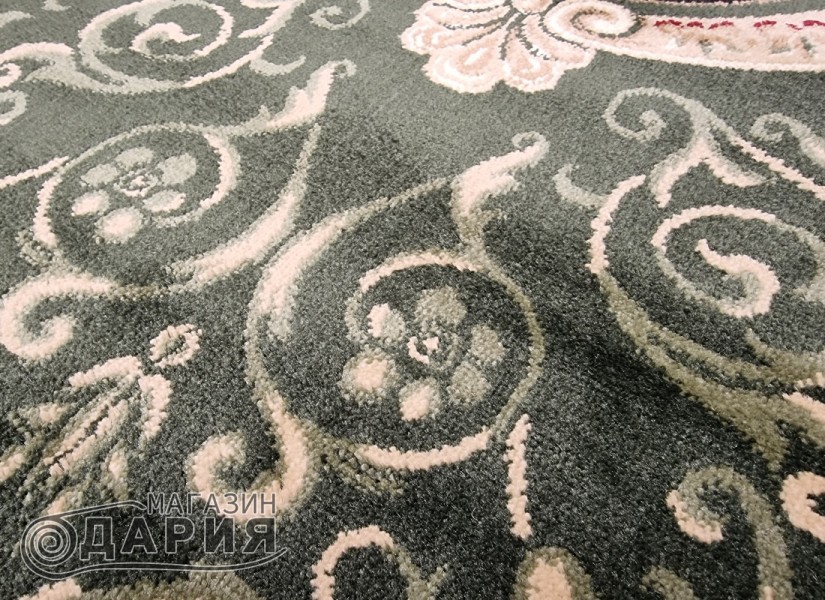 Тъкан персийски килим Blue stones 5261_GREEN елипса